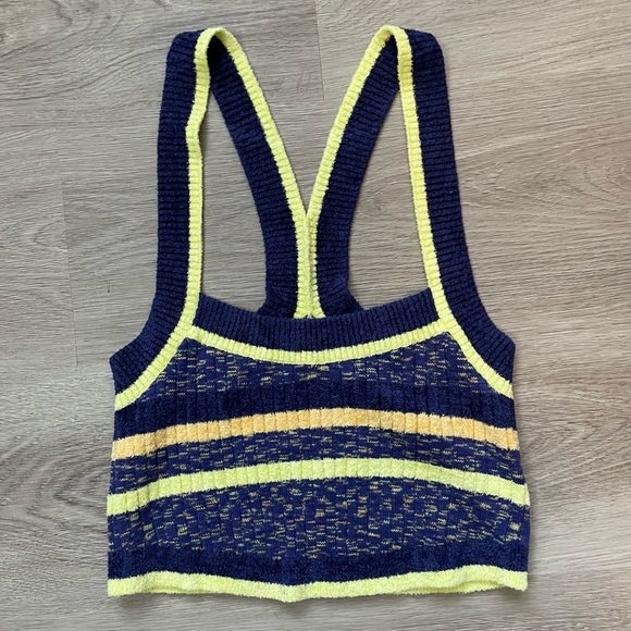 Out From Under Urban Outfitters Striped Knit Racerback Crop Tank Top Size M - Picture 3 of 5